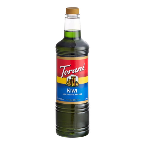 Torani Kiwi Flavoring / Fruit Syrup Plastic Bottle 1 Liter - 6/Case