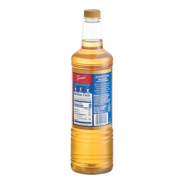 Torani Sugar-Free Hazelnut Flavoring Syrup Plastic Bottle 1 Liter