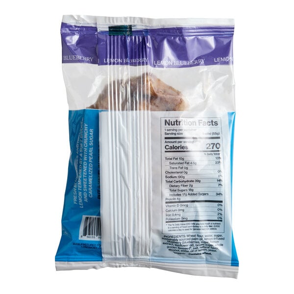 Vafels Vegan Lemon Blueberry Liege Waffle 2.3 oz. - 36/Case