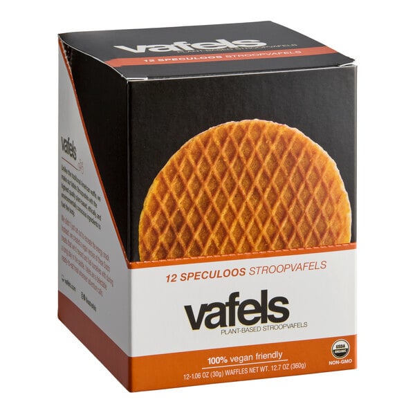 Vafels Individually Wrapped Vegan Speculoos Stroopwafel 12-Count 1.06 oz. - 12/Case