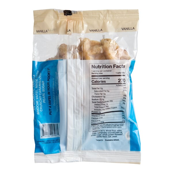 Vafels Vegan Vanilla Liege Waffle 2.3 oz. - 36/Case
