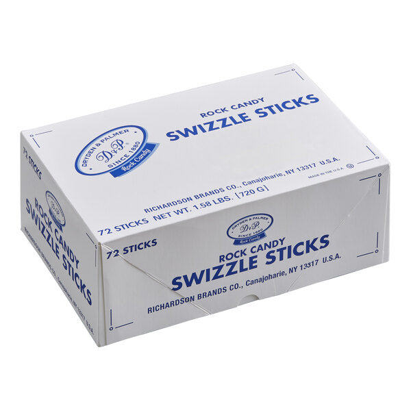 Roses Dryden and Palmer Assorted Unwrapped Rock Candy Swizzle Stick - 72/Pack