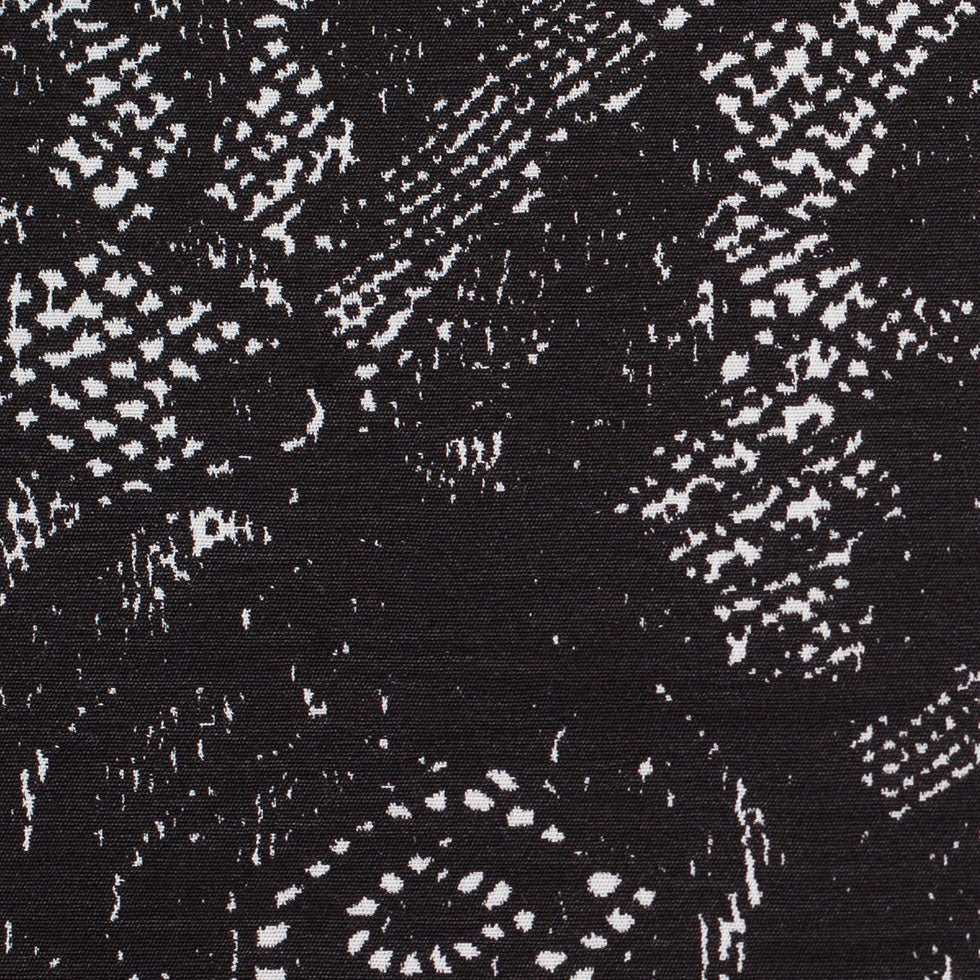 Black and White Abstract Wrinkled Polyester Woven