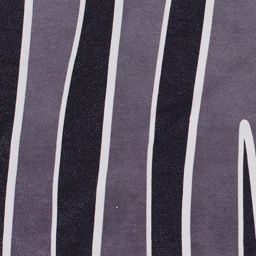Medium Gray/Black Zebra Printed Stretch Lamb Leather