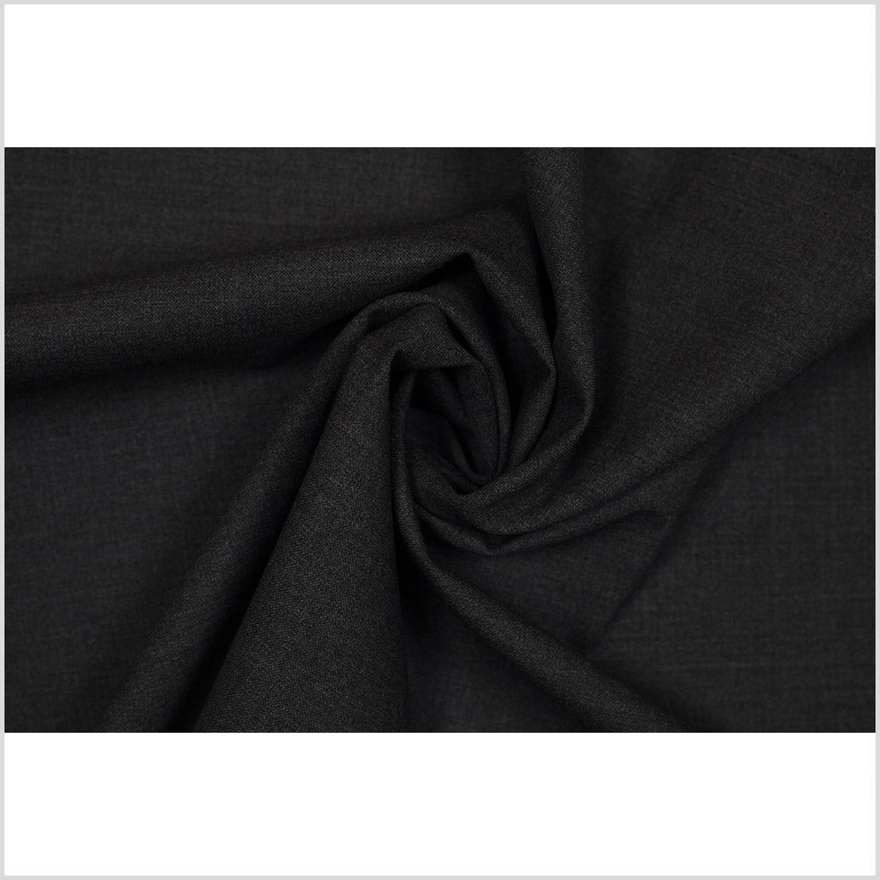Italian Dark Gray Wool-Spandex Suiting