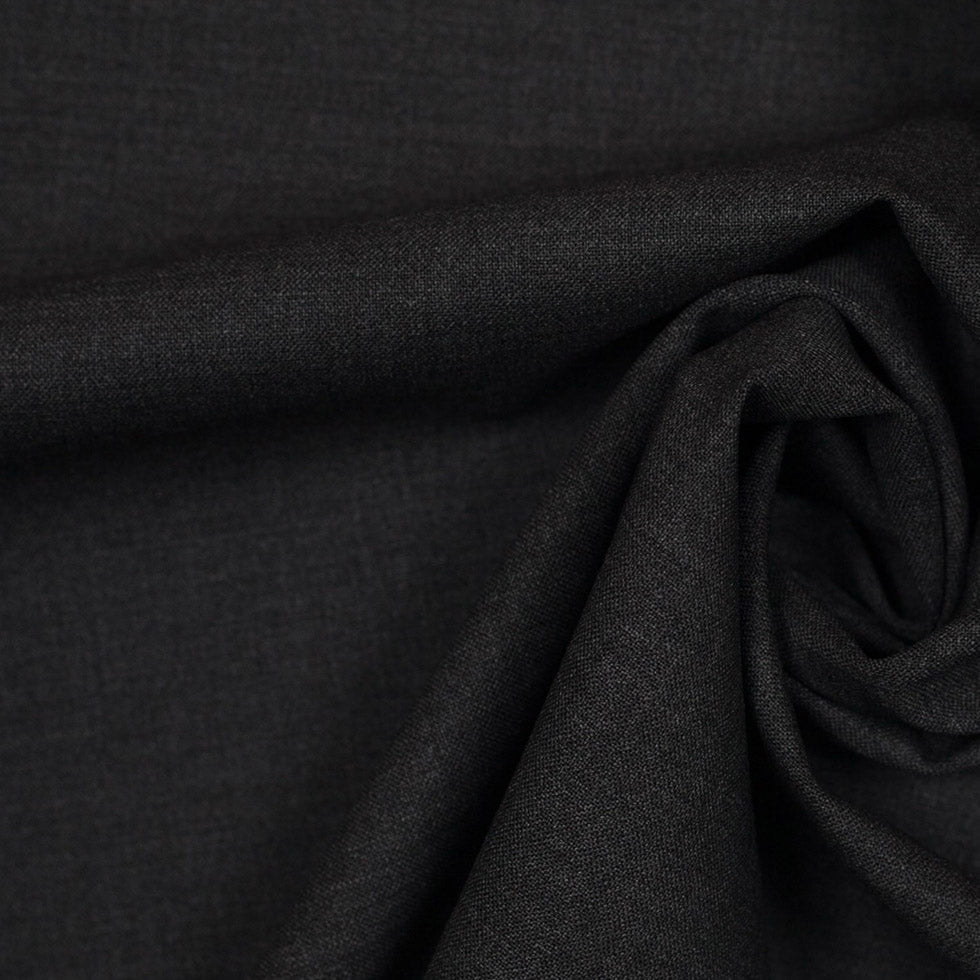 Italian Dark Gray Wool-Spandex Suiting