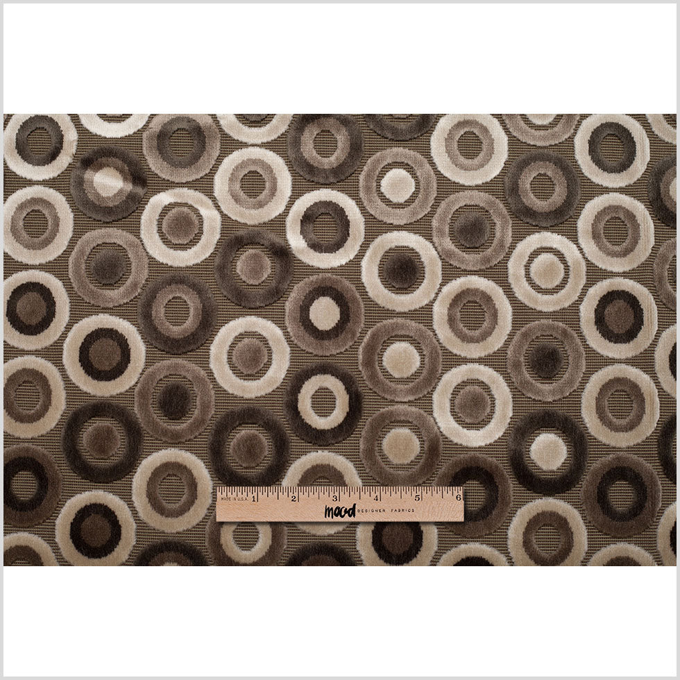 Gray/Beige Geometric Velvet