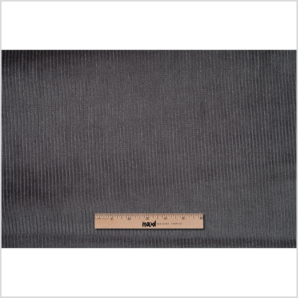 Charcoal Ribbed Velvet