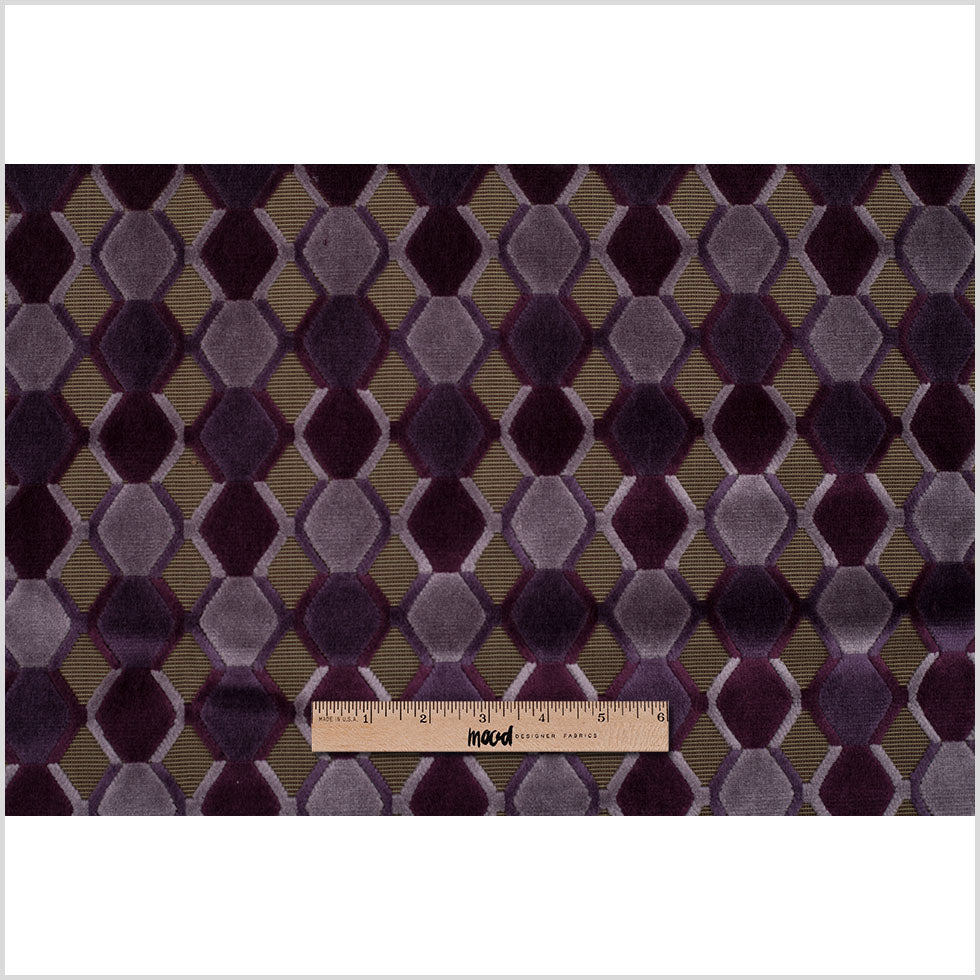 Purple Geometric Velvet