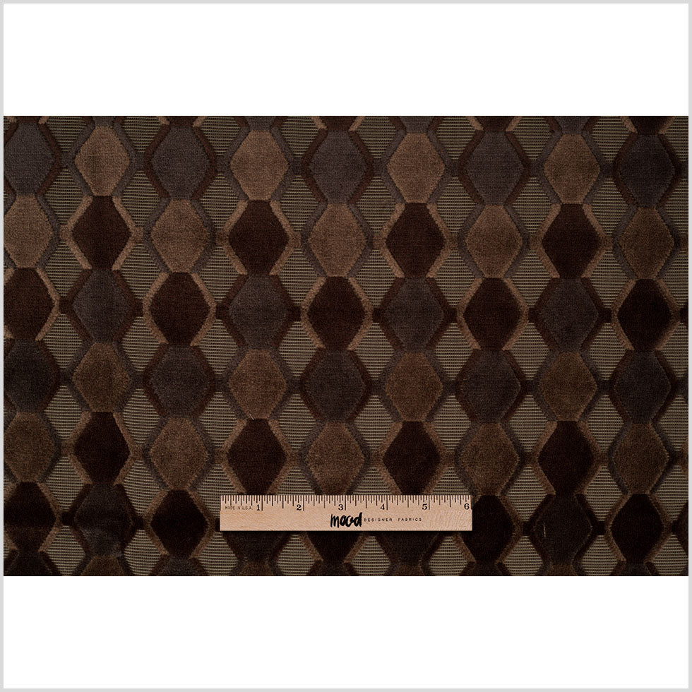 Brown Geometric Velvet