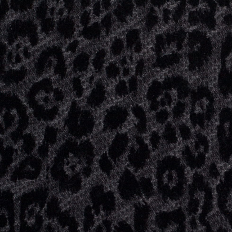 Pewter/Black Jaguar Printed Novelty Knit