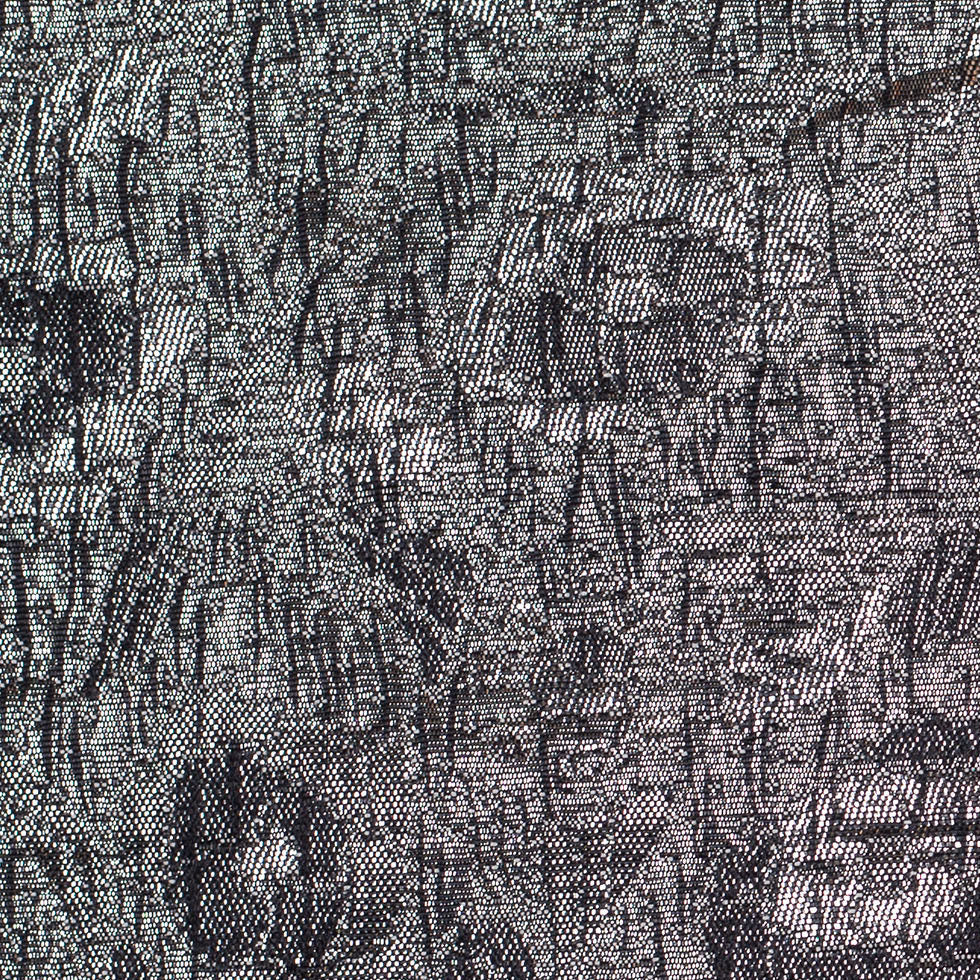 Black/White/Silver Metallic Polyester-Nylon Brocade