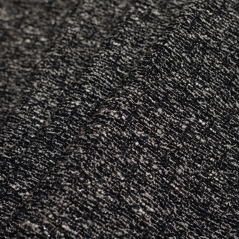 Italian Black/White Metallic Wool Woven