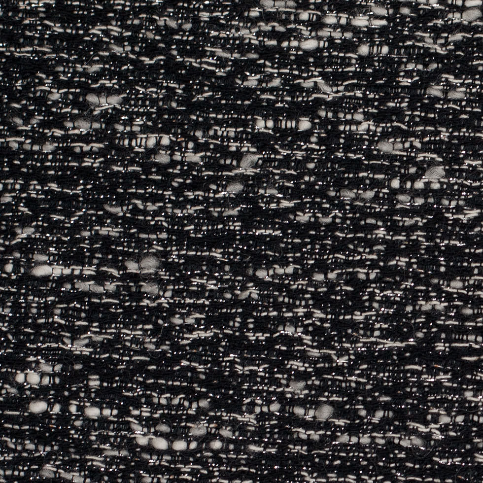 Italian Black/White Metallic Wool Woven