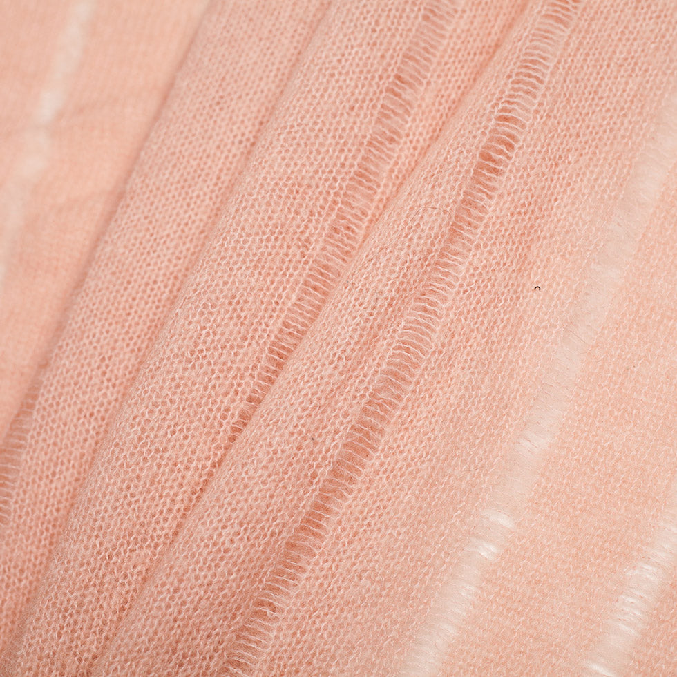 Seashell Pink Loosely Knit Wool-Mohair