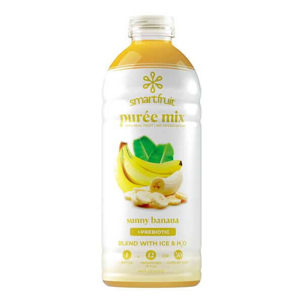 Smartfruit Sunny Banana 100% Fruit Puree Beverage Mix 48 fl. oz. - 6/Case