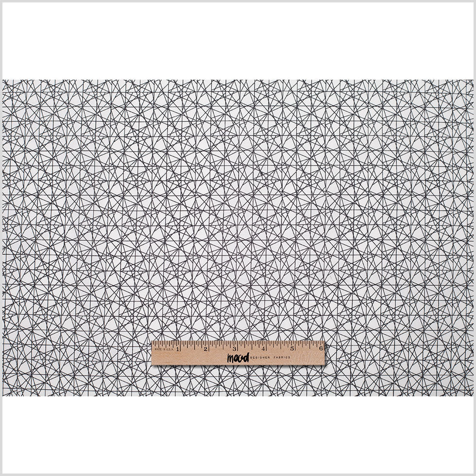 Black/White Abstract Geometric Stretch Cotton Print