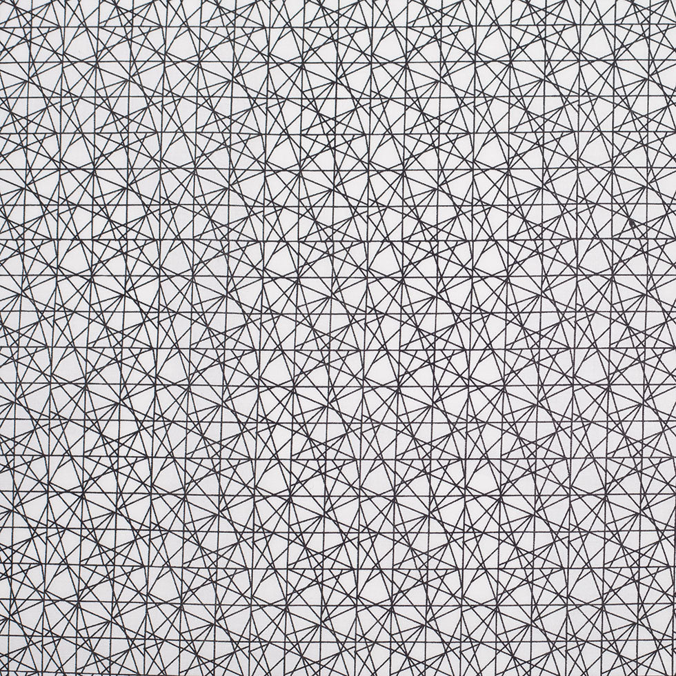Black/White Abstract Geometric Stretch Cotton Print