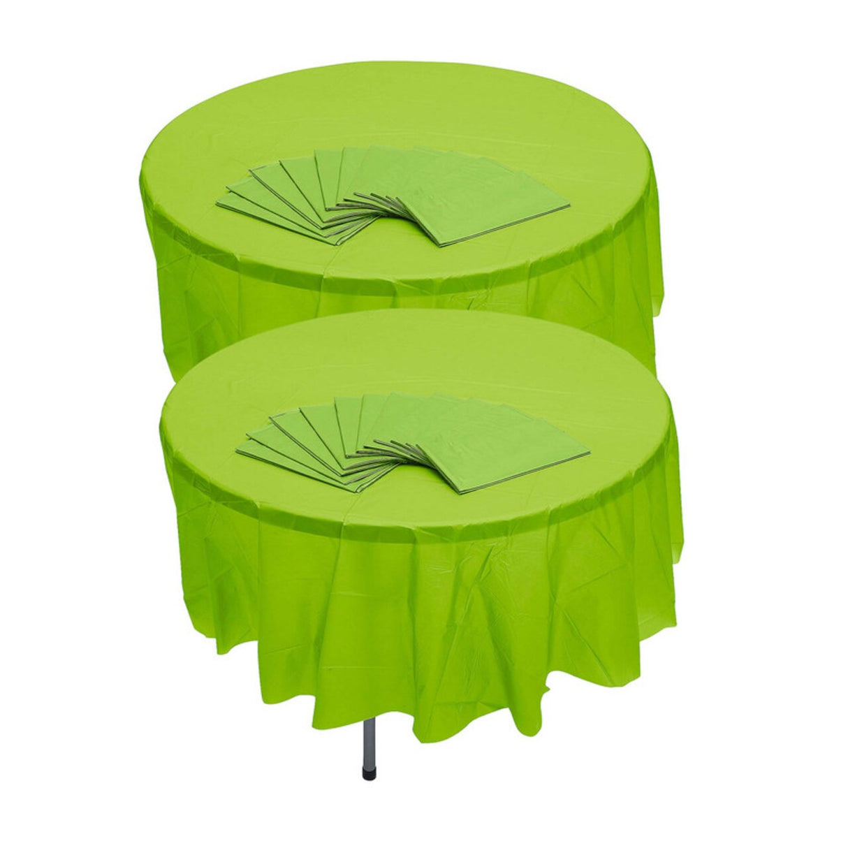 82" Bulk Pack of 12 Lilac Banquet-Style Disposable Round Plastic Tablecloths