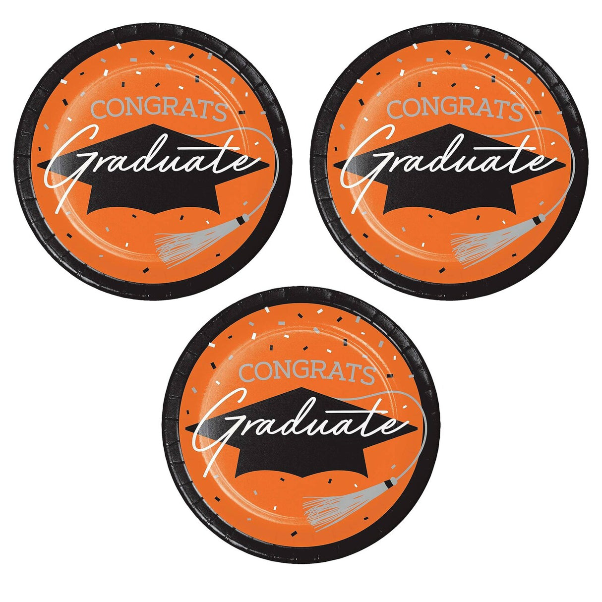Creative Converting School Spirit Orange Graduation Dessert Paper Plates, 54 ct.