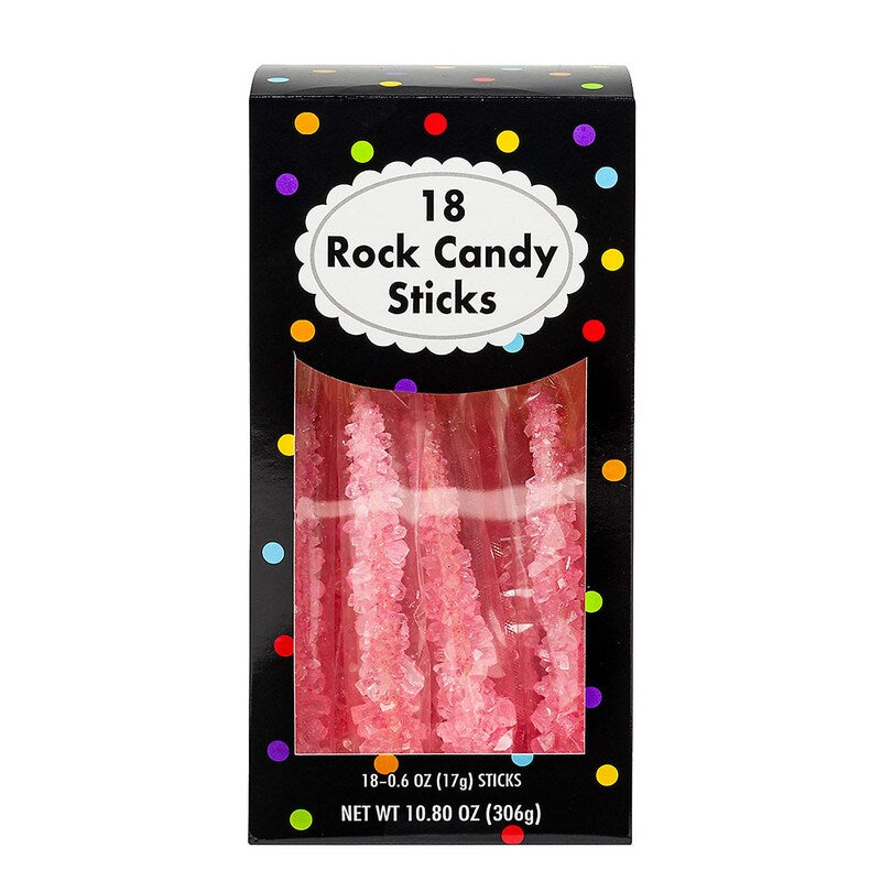 8" Bright Yellow Rock Candy Sticks – 18 Pieces, 10.8 oz