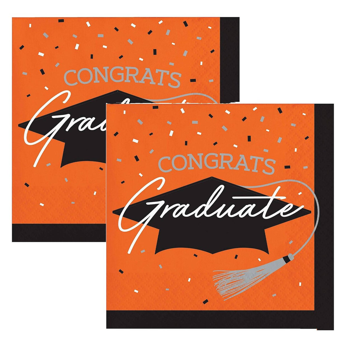 Creative Converting School Spirit Orange Graduation Beverage Napkins – 108ct