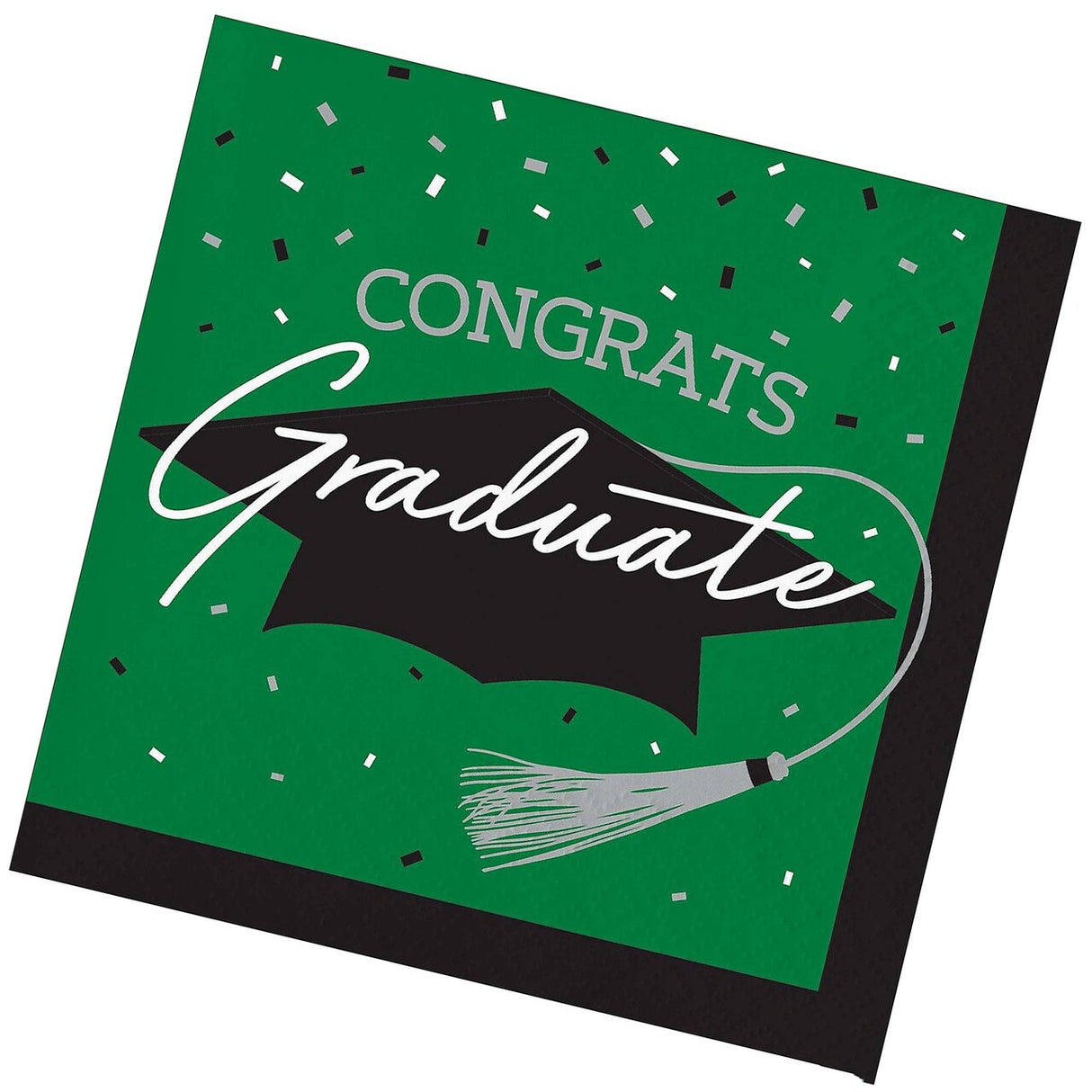 Creative Converting School Spirit Green Graduation Beverage Napkins – 108ct