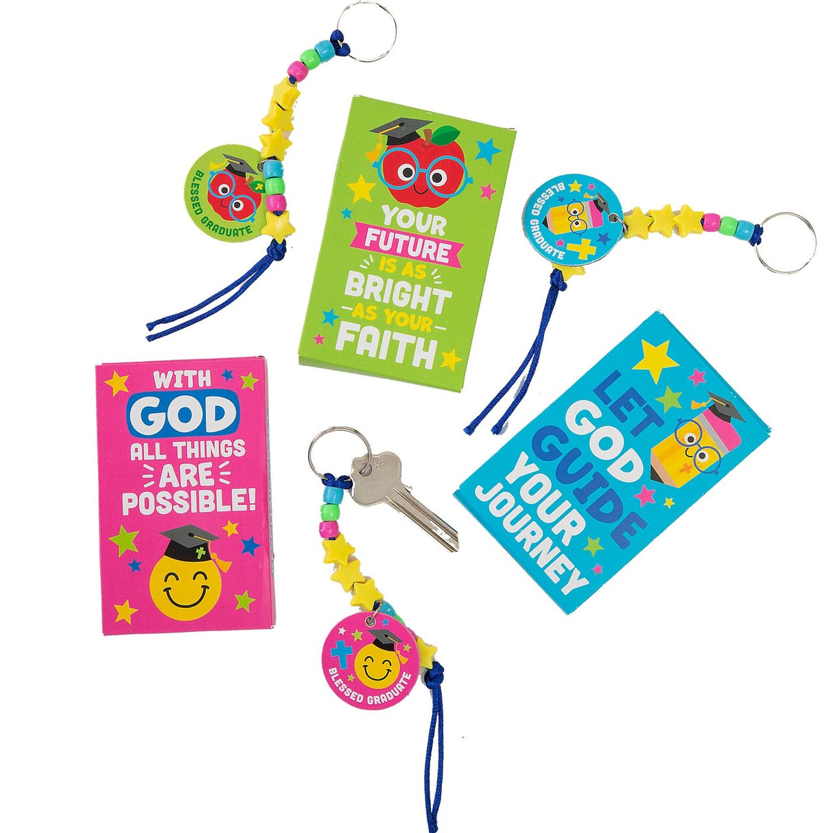 Religious Elementary Graduation Keychain Craft Kit Handout with Box for 12