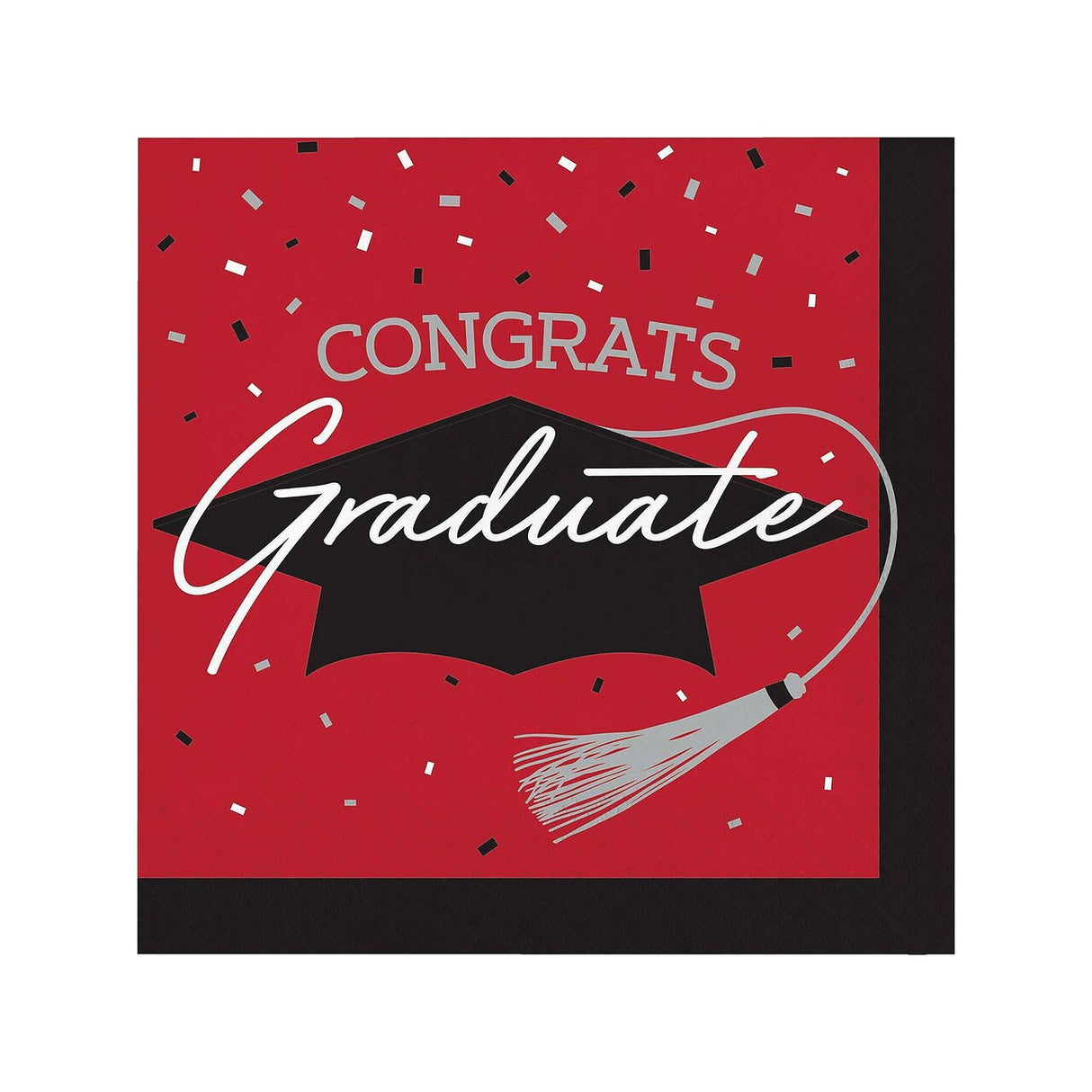 Creative Converting School Spirit Red Graduation Paper Dinner Napkins, 108 ct.