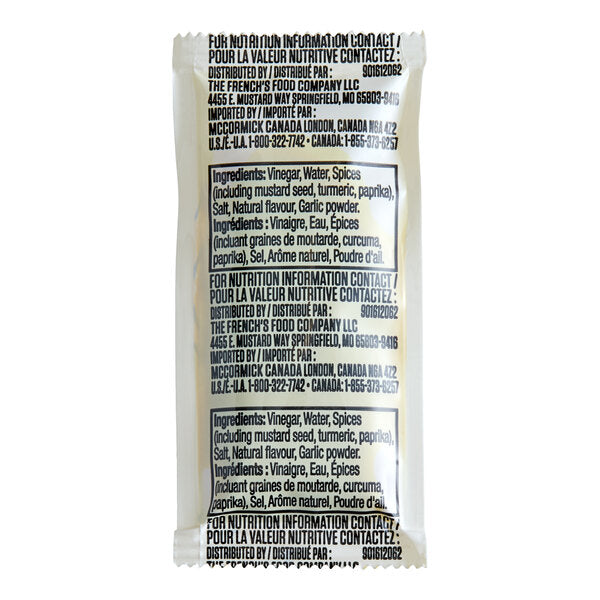 French's Classic Yellow Mustard 7 Gram Portion Packet - 500/Case