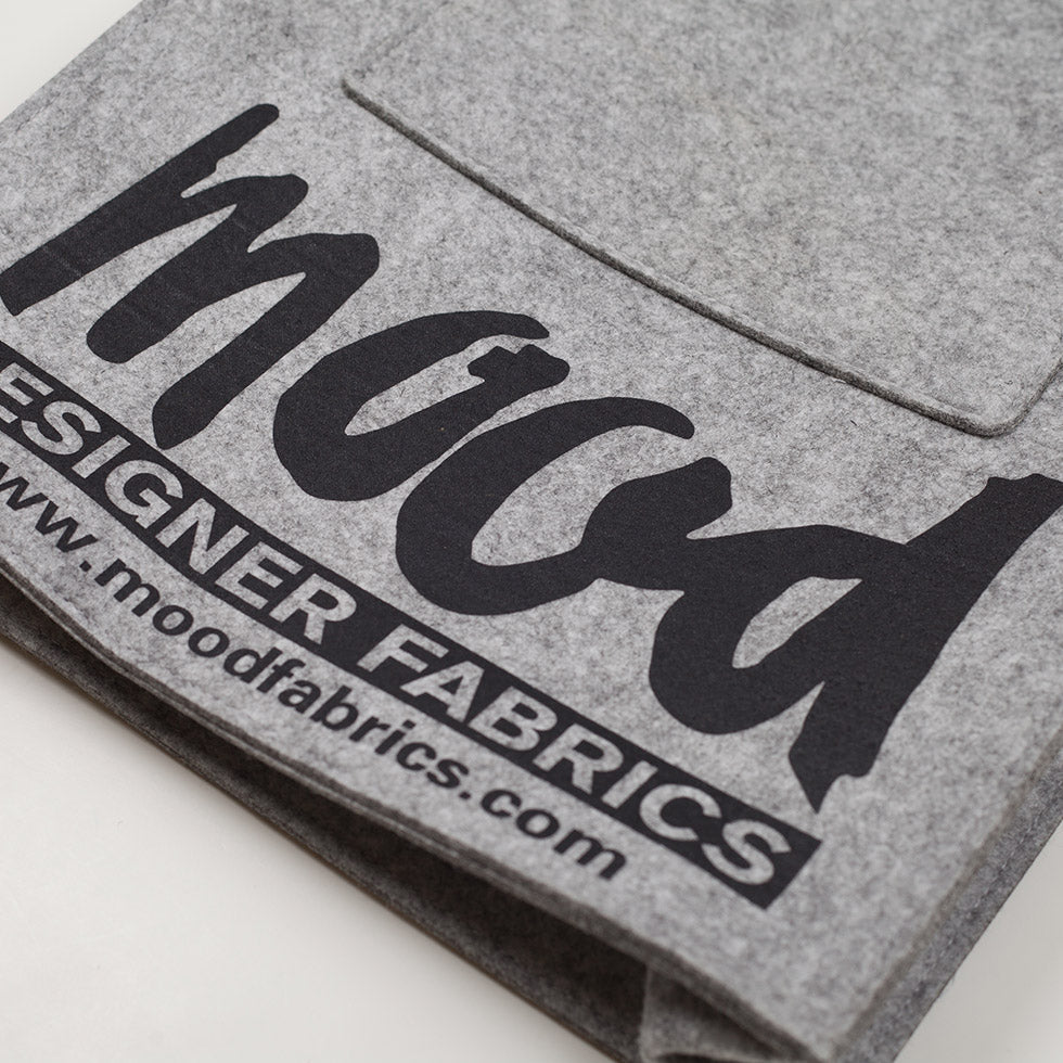 Light Gray Felt Mood Bag with Black Logo