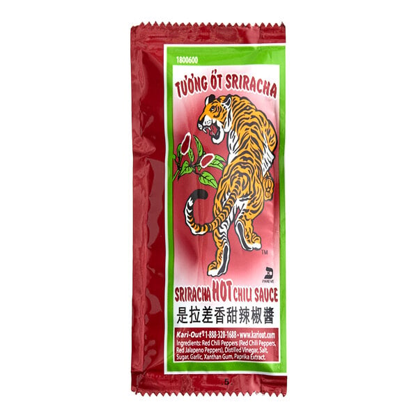 Kari-Out Company Sriracha Hot Chili Sauce 9 Gram Portion Packet - 200/Case