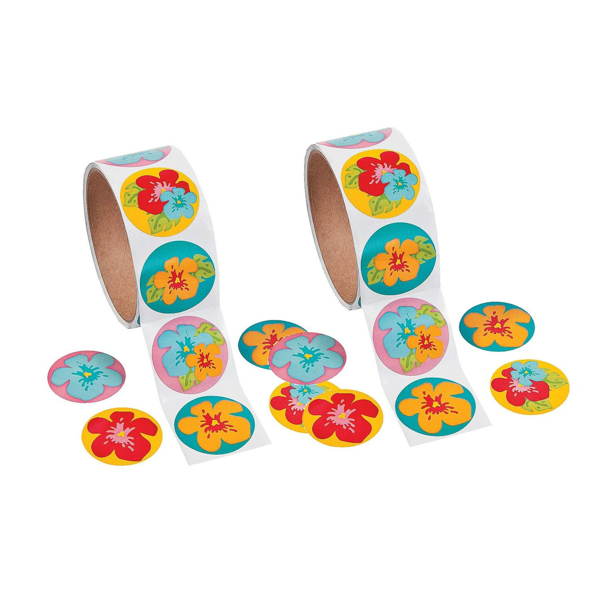 Hibiscus Sticker Roll 100 Pieces