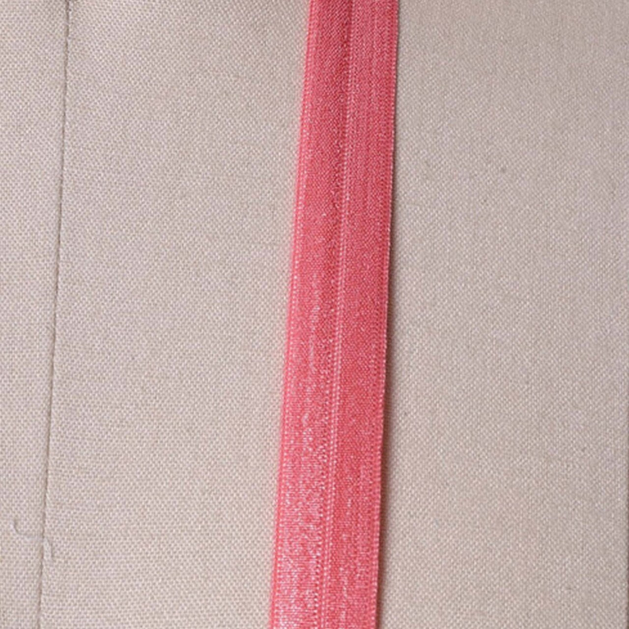 3 Yard 5/8" Coral Pink Fold Over Elastic Stretch Bias Trim Suitable for face masks