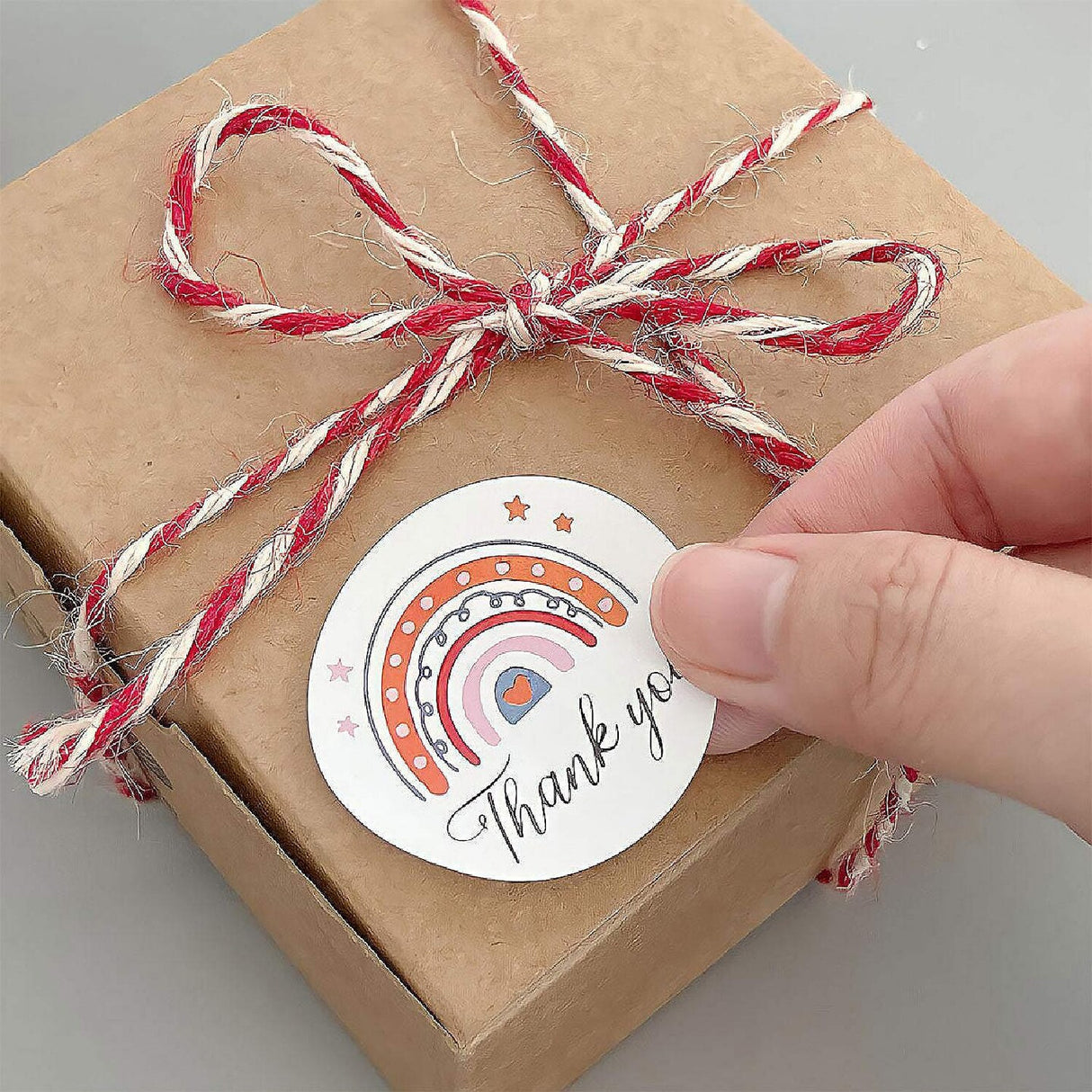 500 Pieces Wrapables Rainbow Thank You Stickers Roll 1.5 Inch