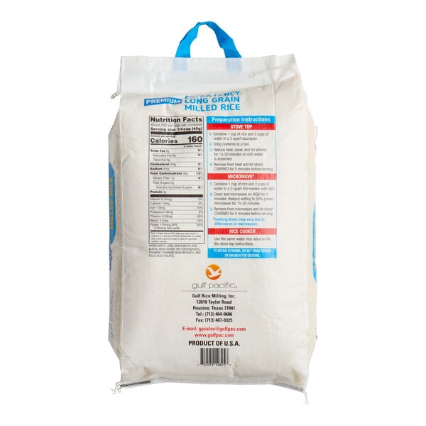 Gulf Pacific White Long Grain Rice - 25 lb.