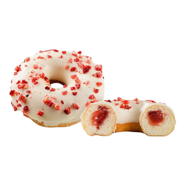 Schulstad Berries and Cream Filled Donut Ring 2.3 oz. - 36/Case