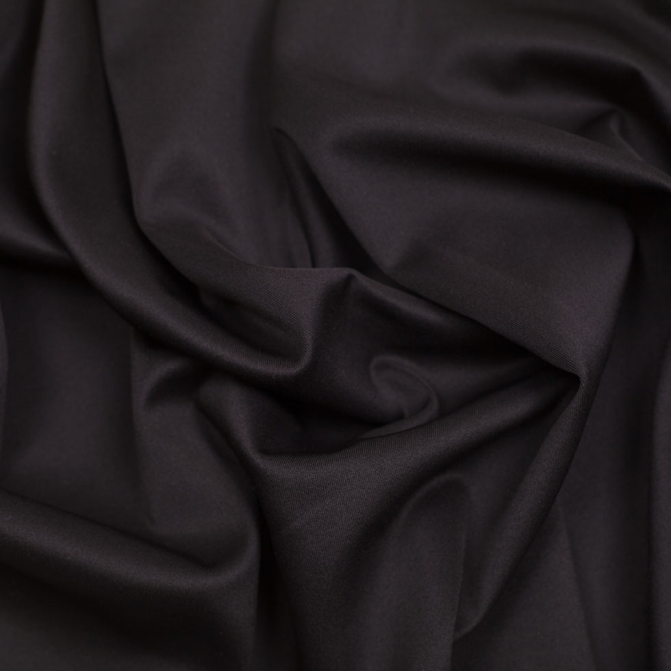 Sleek Black Polyester Ponte Knit