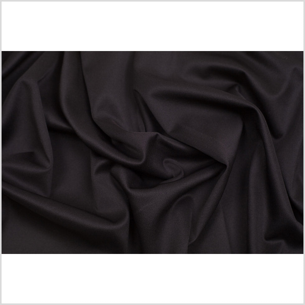 Sleek Black Polyester Ponte Knit