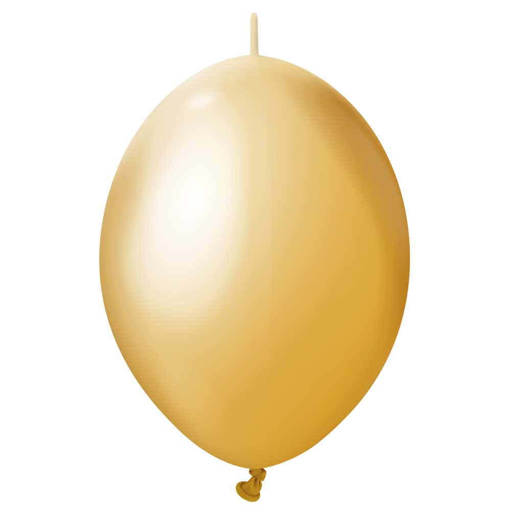 Latex Balloons 6 Inch Kalisan K-Link Mirror Gold