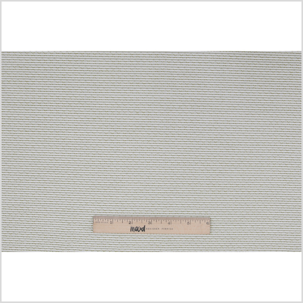 Italian White/Tarrgon Stretch Cotton Blended Brocade