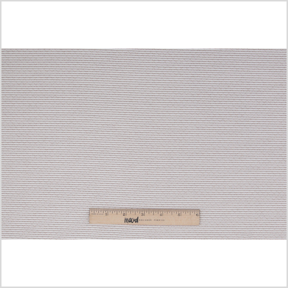 Italian White/Beige Stretch Cotton Blended Brocade