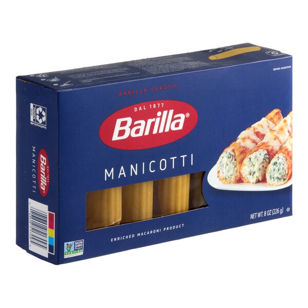 Barilla Manicotti Pasta 8 oz. - 12/Case