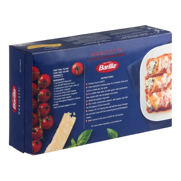Barilla Manicotti Pasta 8 oz. - 12/Case