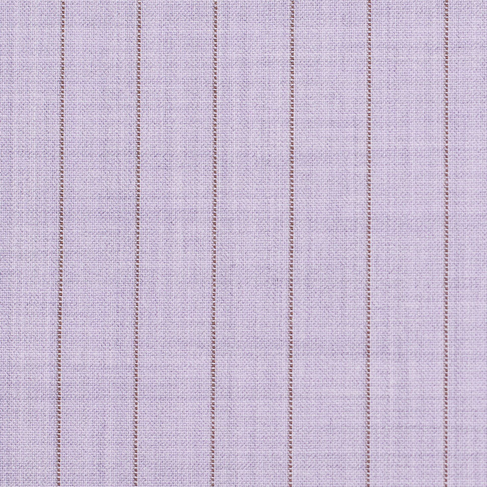 Italian Heather Purple Striped Stretch Polyester Suiting