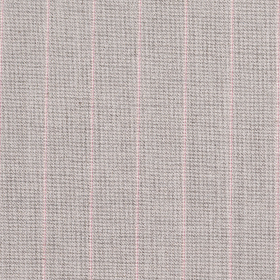 Italian Light Taupe Striped Stretch Polyester Suiting