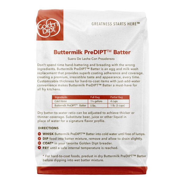 Golden Dipt 5 lb. Buttermilk Pre-Dip Batter Mix - 6/Case