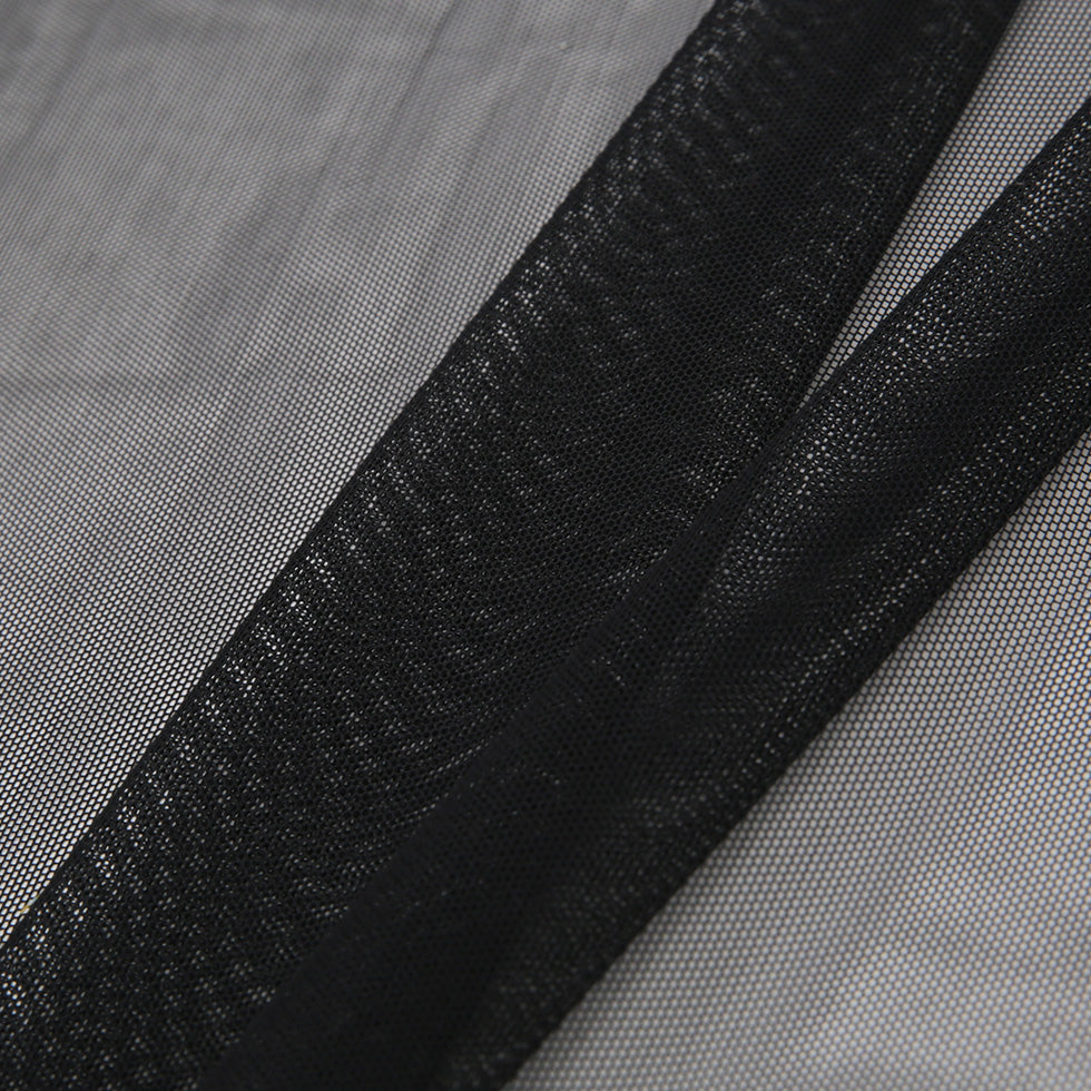 Black Stretch Polyester Power Mesh
