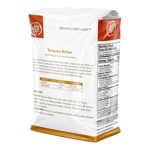 Golden Dipt 5 lb. Tempura Batter with Rice Flour - 6/Case