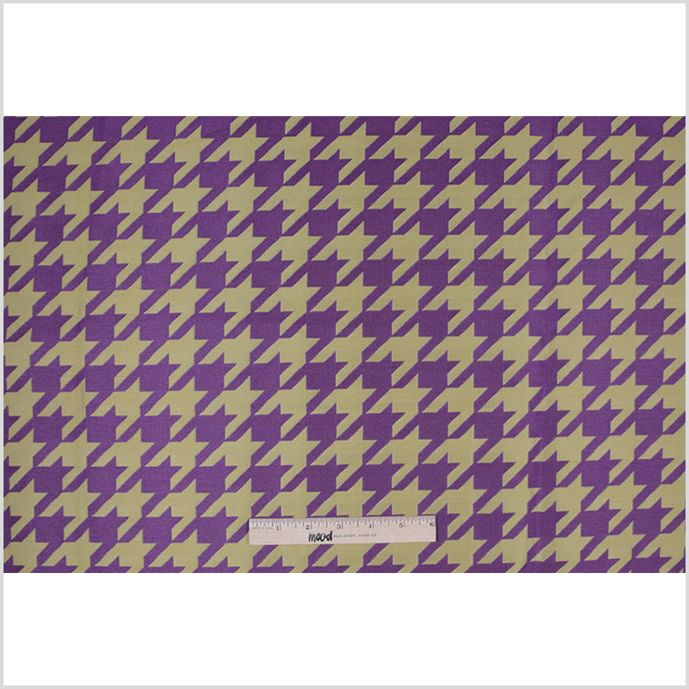 Purple Houndstooth Polyester Brocade